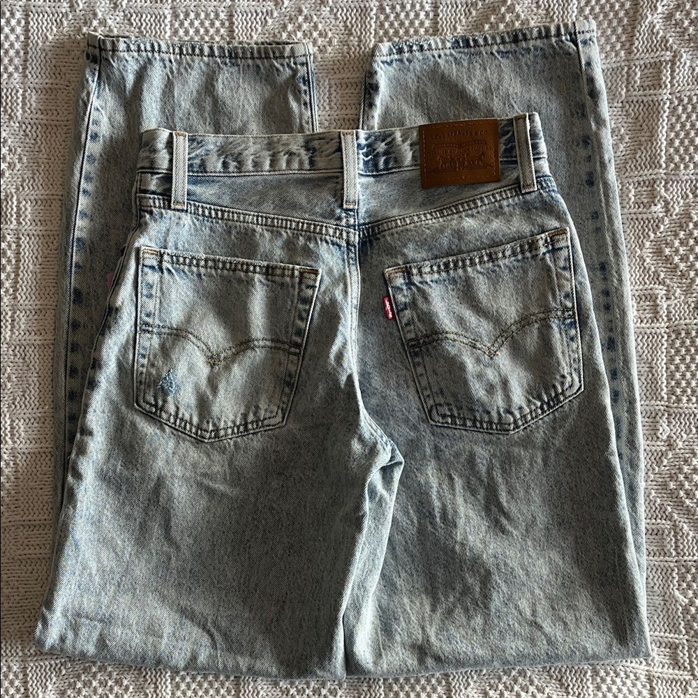 Levi's Premium Baggy Dad Women's Jeans in Fan Flare - Light Wash Sz 24 - Picture 13 of 15